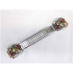 Navajo Silver Gold Filled Watch Band by E Cowboy