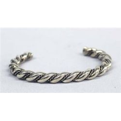 Heavy Navajo Twisted Silver Guard Bracelet