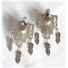 Image 1 : Navajo Sterling Multi Stone Inlay Earrings