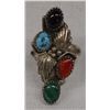 Image 1 : Vintage Navajo Sterling Multi Stone Ring, Size8.25