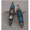 Image 1 : 2 Vintage Zuni Sterling Turquoise Rings, Size 4