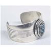 Image 2 : Navajo Sterling Manassa Turquoise Bracelet by Gibb