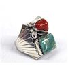 Image 1 : Navajo Silver Turquoise Ring by Largo, Size 10.5