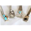 Image 2 : 4 Navajo Sterling Watch Bands, Various Stones