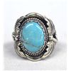 Image 1 : Navajo Silver Turquoise Ring by Billy Slim, Sz 10