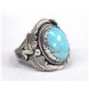 Image 2 : Navajo Silver Turquoise Ring by Billy Slim, Sz 10