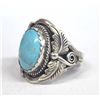 Image 3 : Navajo Silver Turquoise Ring by Billy Slim, Sz 10