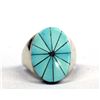 Image 2 : Zuni Silver Turquoise Ring by Ben Livingston Sz 12
