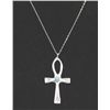 Image 1 : Navajo Sterling Turquoise Ankh Cross Necklace