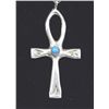 Image 2 : Navajo Sterling Turquoise Ankh Cross Necklace