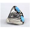 Image 1 : Navajo Silver Turquoise Ring by Mary Chavez, Sz 10