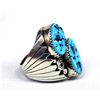 Image 1 : Navajo Sterling Turquoise Ring, Size 9.75 by Largo