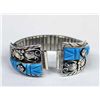 Image 3 : Navajo Sterling Turquoise CZ Watch Band