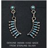Image 1 : Zuni Sterling Turquoise Needlepoint Earrings