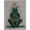 Image 1 : Zuni Sterling Malachite Frog Pin Pendant Comosona