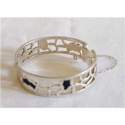 Taxco Sterling Silver 950 Hinged Bracelet TE-31