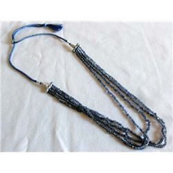 Tanzanite Four Strand Bead Over The Head Necklace