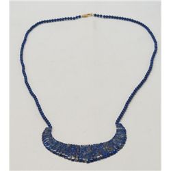 Antique Lapis Necklace with 14Kt Gold Clasp