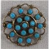 Image 1 : Zuni Sterling Silver Bisbee Turquoise Pin