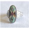 Image 1 : Large Western Sterling Mosaic Ring, Size 10