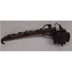 Antique Japanese Copper Inkwell and Brush Holder