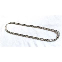 Italian Sterling Silver Figaro Chain Necklace