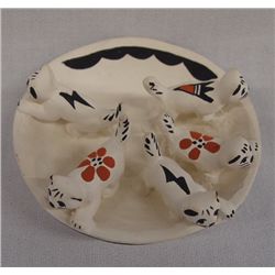 Acoma Pottery Kittens in a Shallow Bowl - S. Chino
