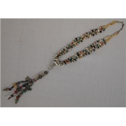 Navajo Sterling Multi Stone Pendant Necklace