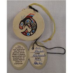 Miniature Northwest Coast Orca Whale Drum - Ahgook