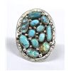 Image 1 : Dynamic Navajo Silver Turquoise Ring - Livingston