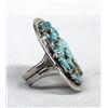 Image 2 : Dynamic Navajo Silver Turquoise Ring - Livingston