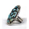 Image 3 : Dynamic Navajo Silver Turquoise Ring - Livingston