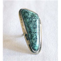 Navajo .900 Sterling Turquoise Ring - G. Kee, Sz 8