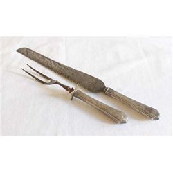 Antique Sterling Silver Handled Carving Set