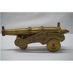 Vintage Ornatley Carved Brass Cannon