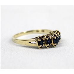 10K Solid Gold Sapphire Ring, Size 8