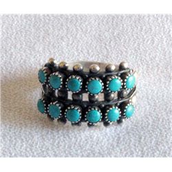 Vintage Zuni Sterling Turquoise Ring, Size 7