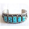 Image 1 : Dynamic Navajo Silver Turquoise Bracelet -Ahasteen