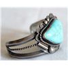 Image 2 : Dynamic Navajo Silver Turquoise Bracelet -Ahasteen