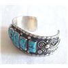Image 3 : Dynamic Navajo Silver Turquoise Bracelet -Ahasteen