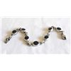 Image 2 : Taxco Sterling Silver Onyx Link Bracelet