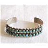 Image 1 : 1970 Zuni Petit Point Turquoise Sterling Bracelet