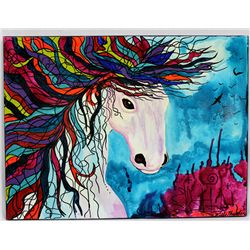 Original Acrylic My Fantasy Mare by Kills Thunder