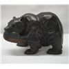 Image 2 : Hand Carved Wooden Bear with Fish on Wooden Stand
