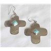 Image 1 : Fox Mine Nevada Turquoise Sterling Cross Earrings