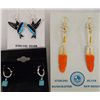 Image 2 : 11 Pairs of Earrings, Some Sterling Some Native Am