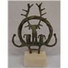 Image 1 : Russian Cast Iron Reindeer Sculpture - Marble Base