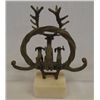 Image 3 : Russian Cast Iron Reindeer Sculpture - Marble Base