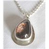 Image 1 : Handcrafted Sterling Silver Chain Crystal Pendant
