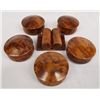 Image 1 : Exotic Carved Wood Trinket Boxes + Card Holder